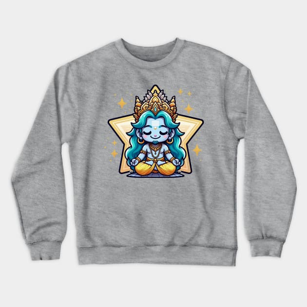 Brahma God Meditating Crewneck Sweatshirt by Pickledjo